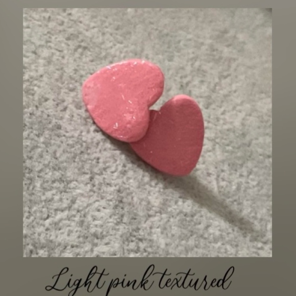 Textured/ Sparkly Heart Stud Earrings